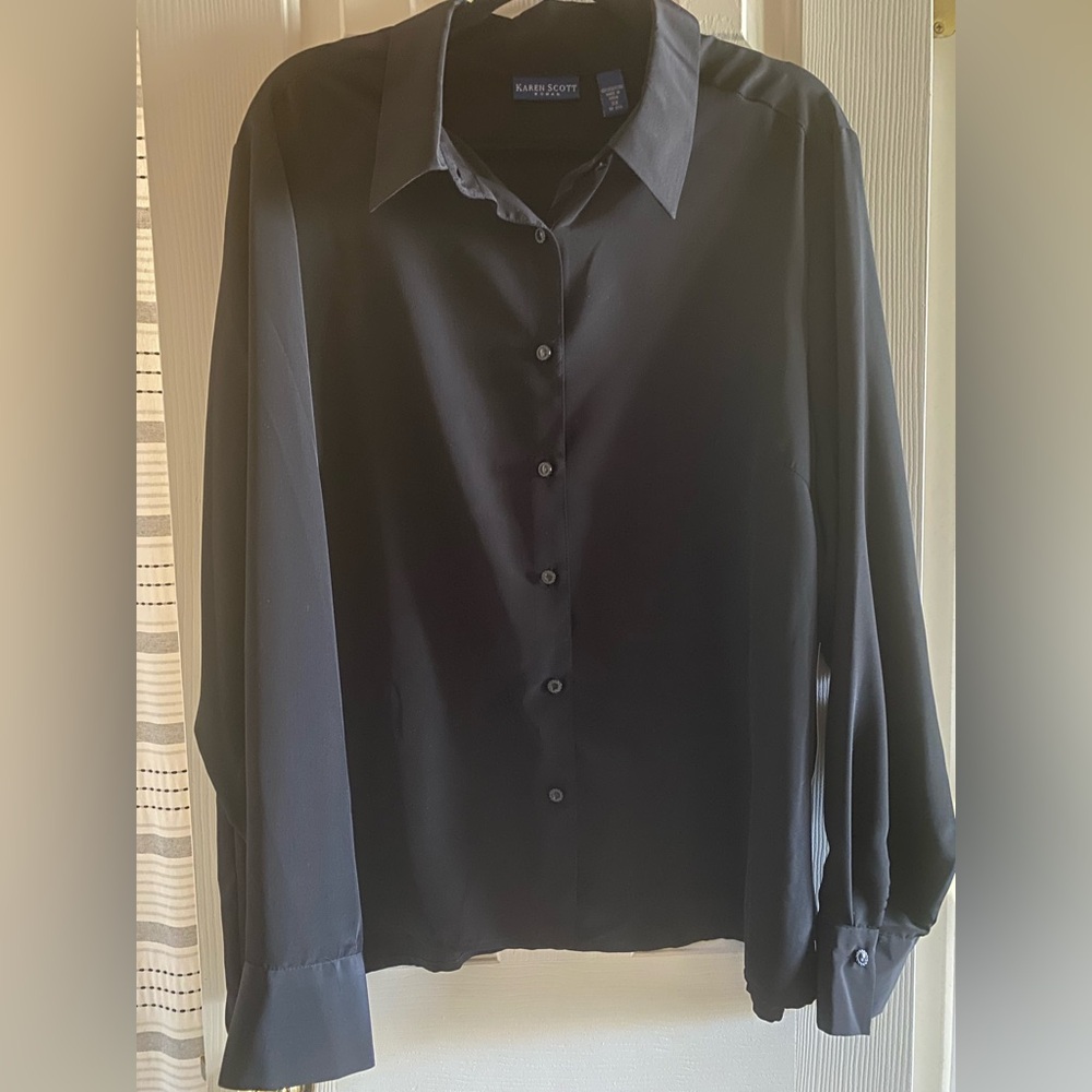 Karen Scott Women’s Long Sleeve Button Up Blouse Size 3X